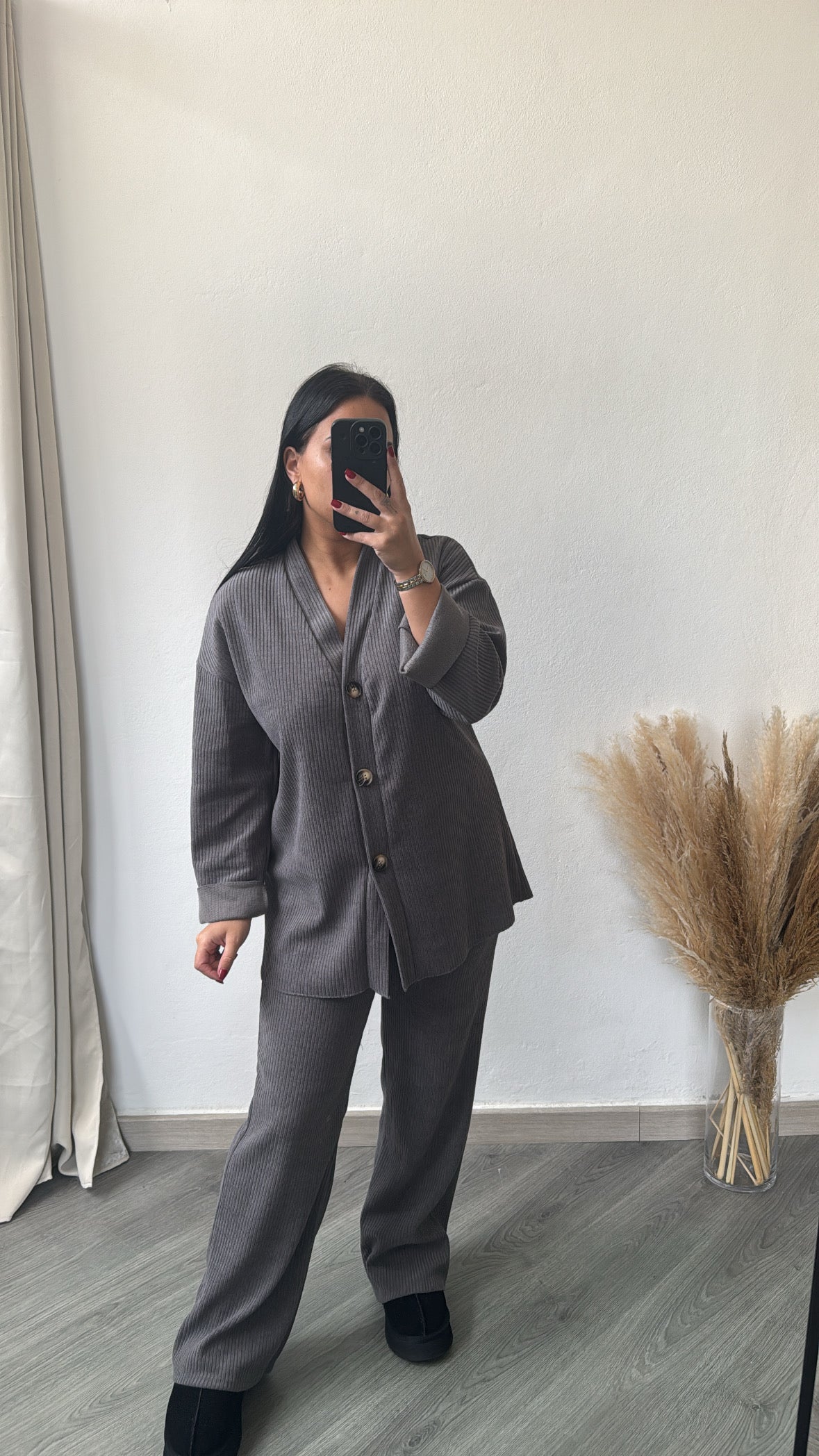 Conjunto comfy - cinzento