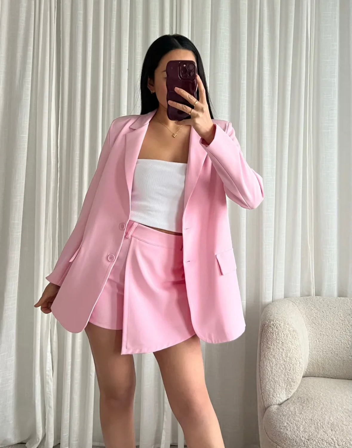 Blazer oversize - rosa