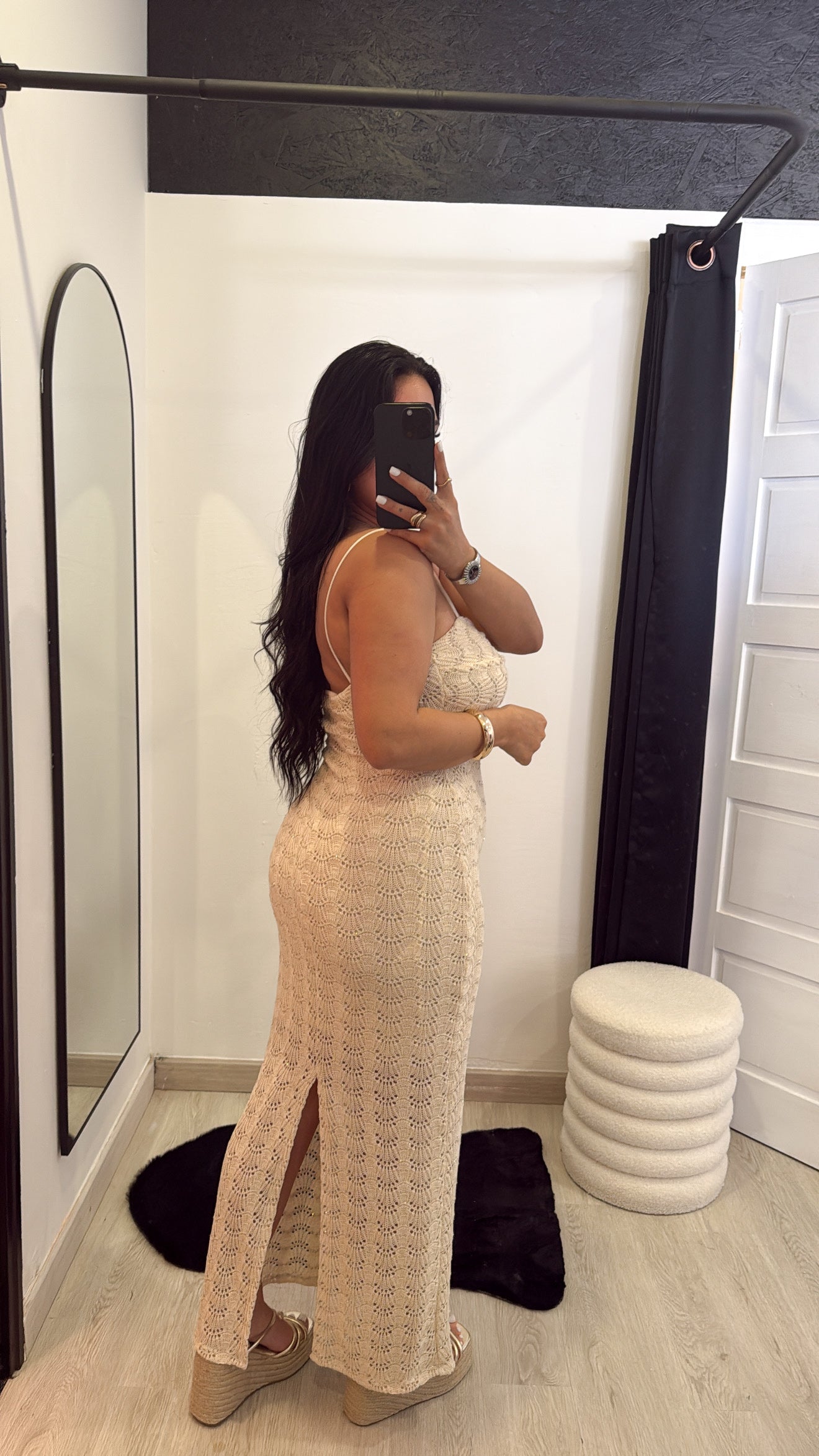 Vestido comprido em crochê