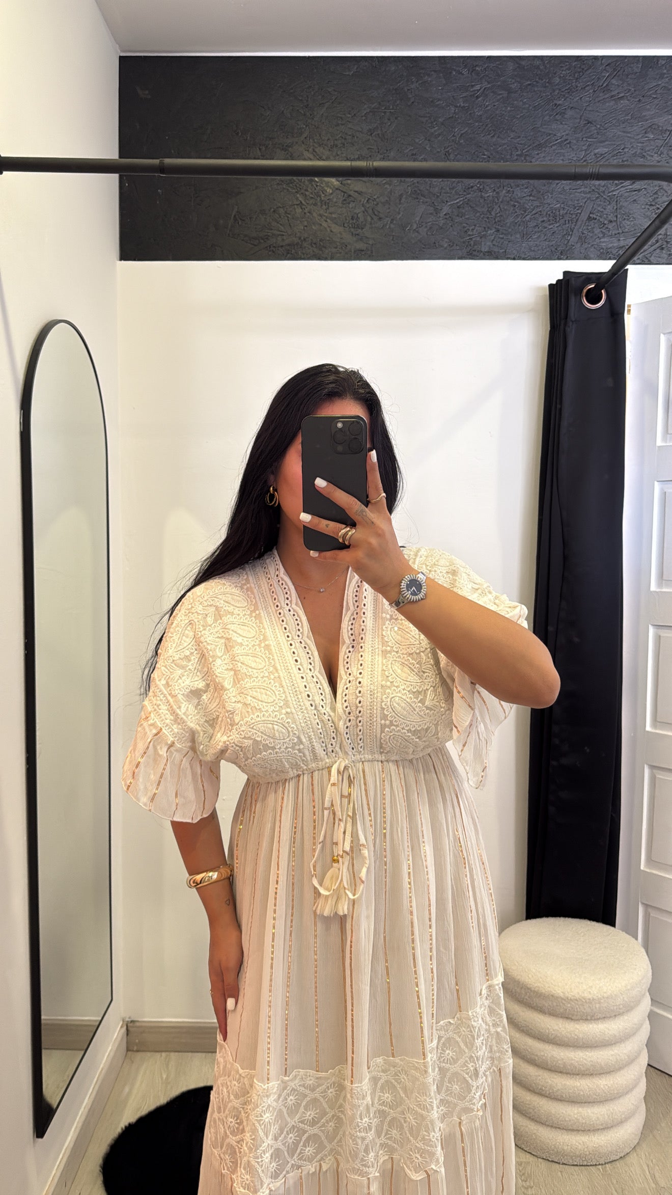 Vestido comprido Boho em renda