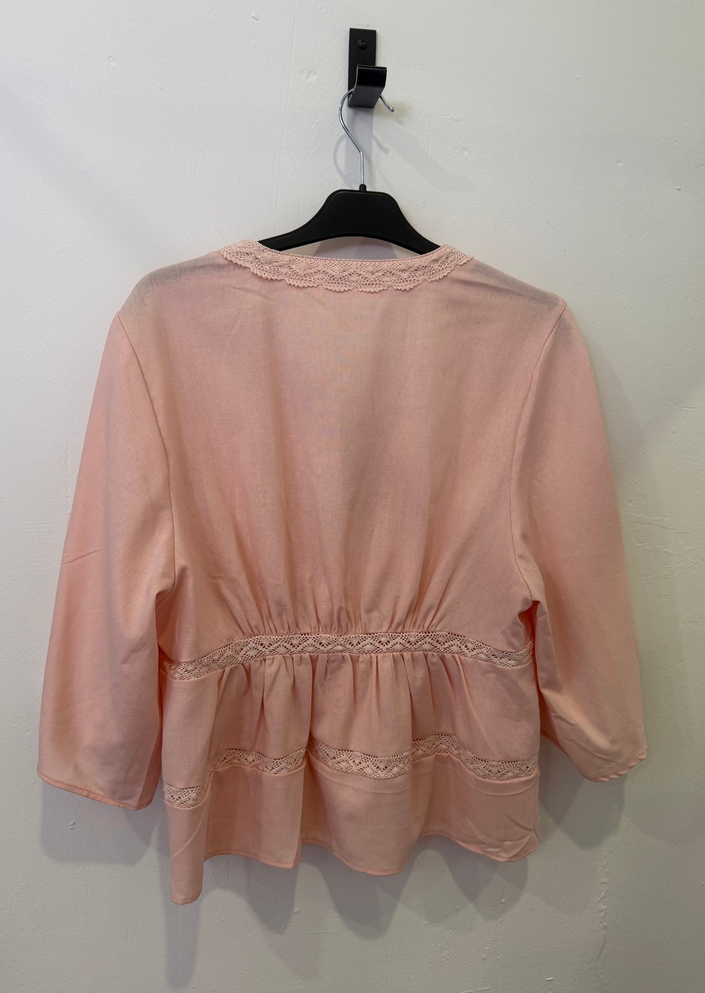 Blusa Efeito Linho com Renda - rosa