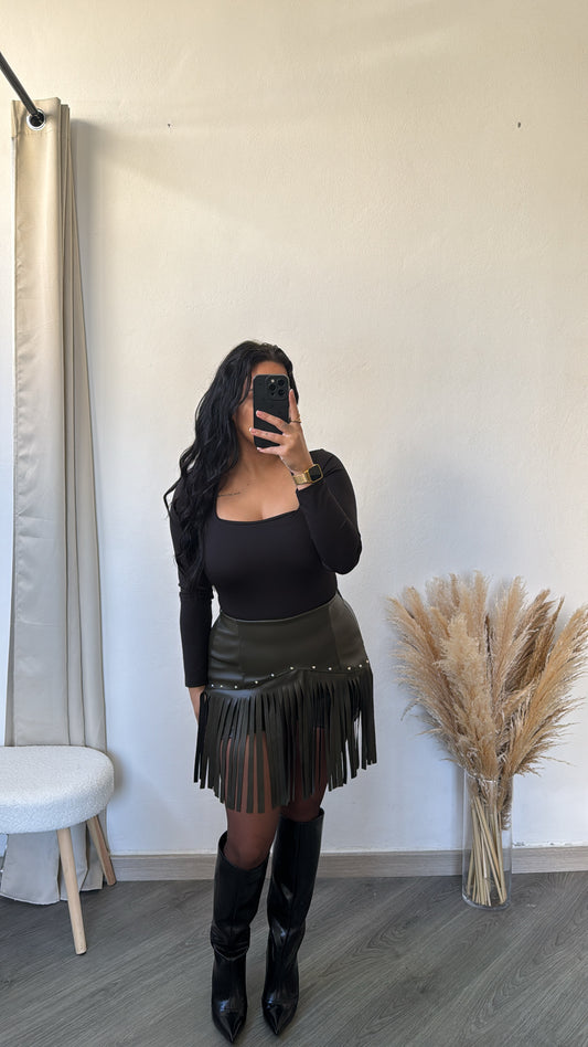 Saia-calção franjas