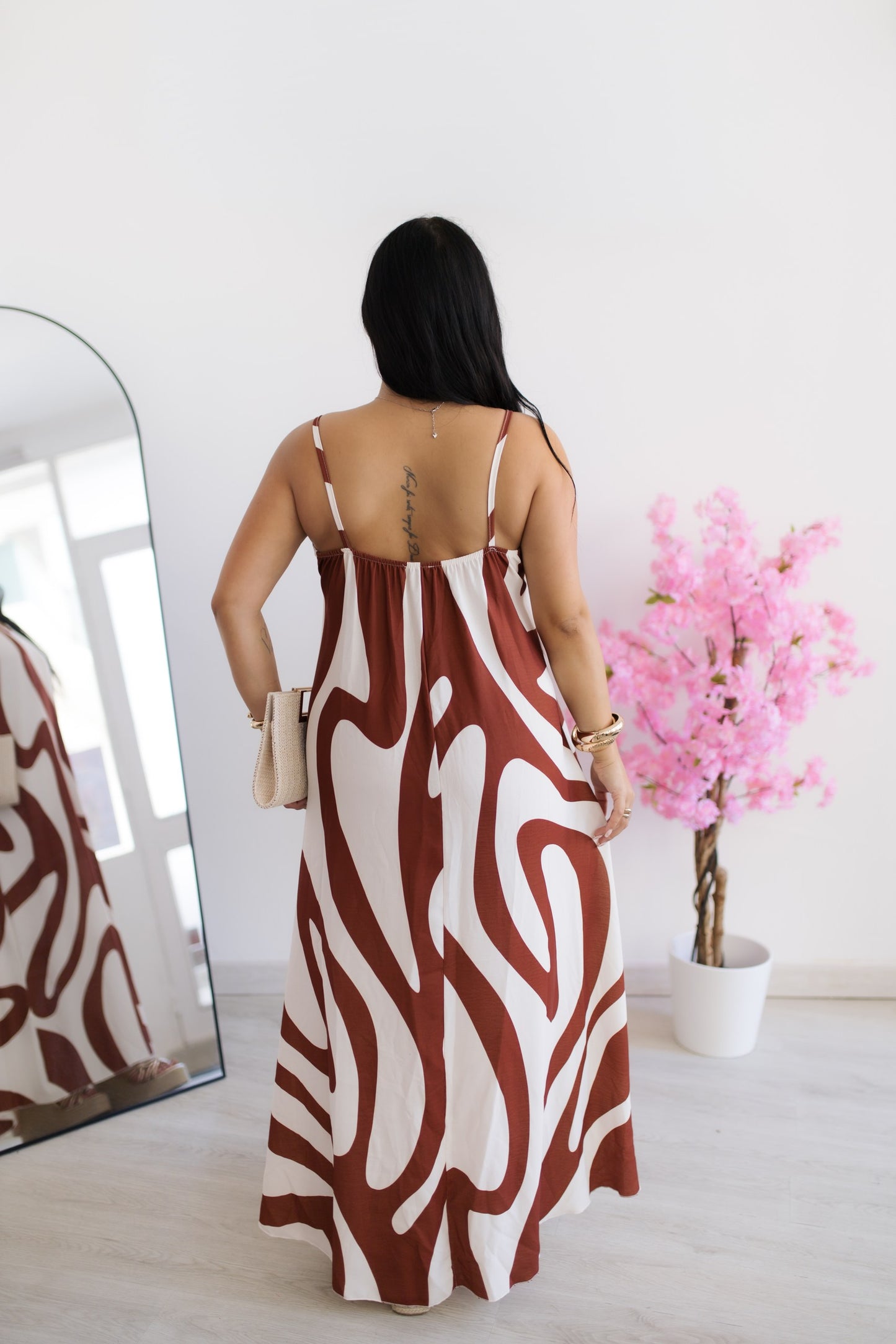 Vestido comprido Siena - castanho
