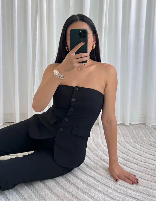 Top bustiê com botões