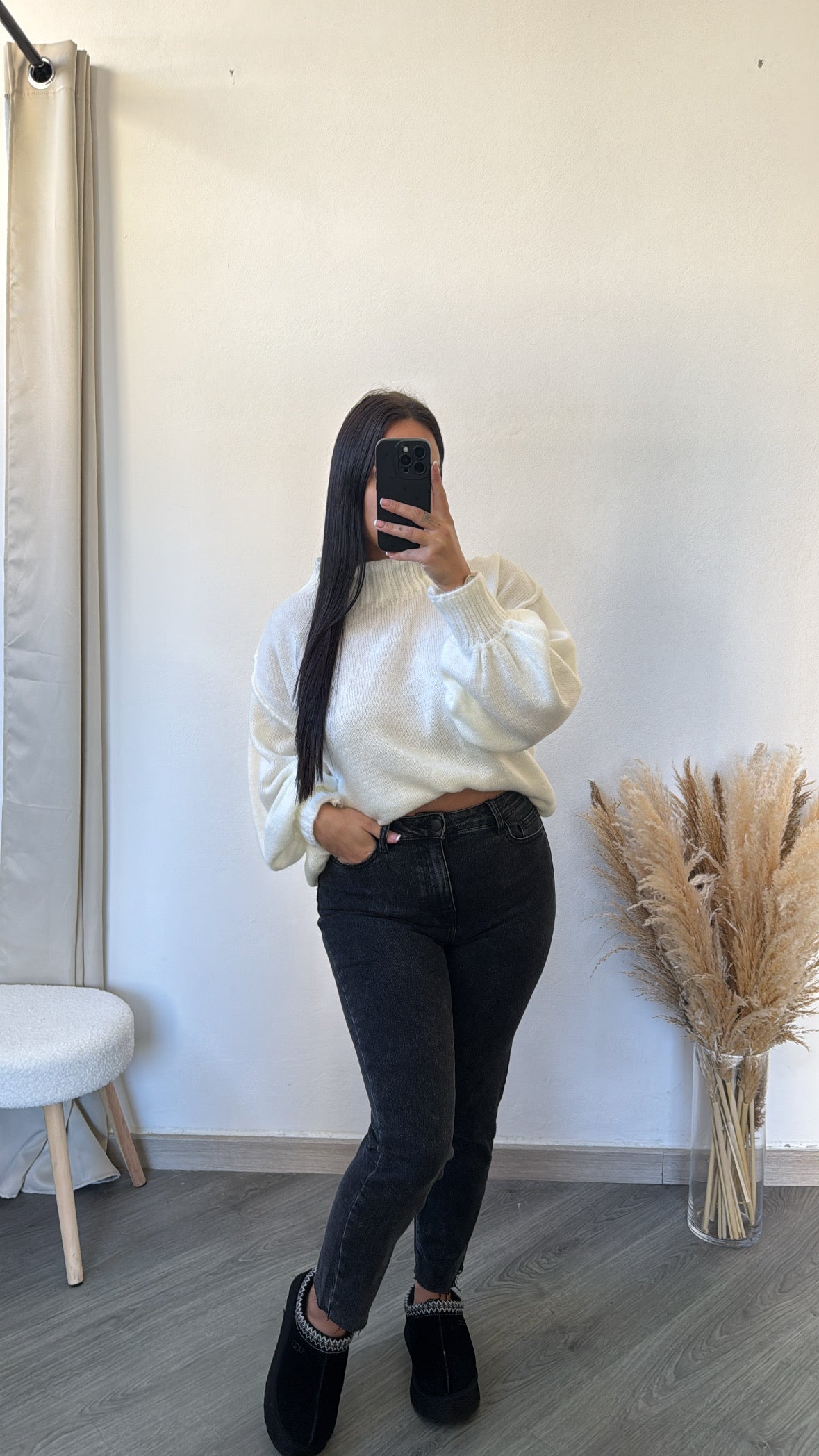 Calças de ganga MOM FIT - preto