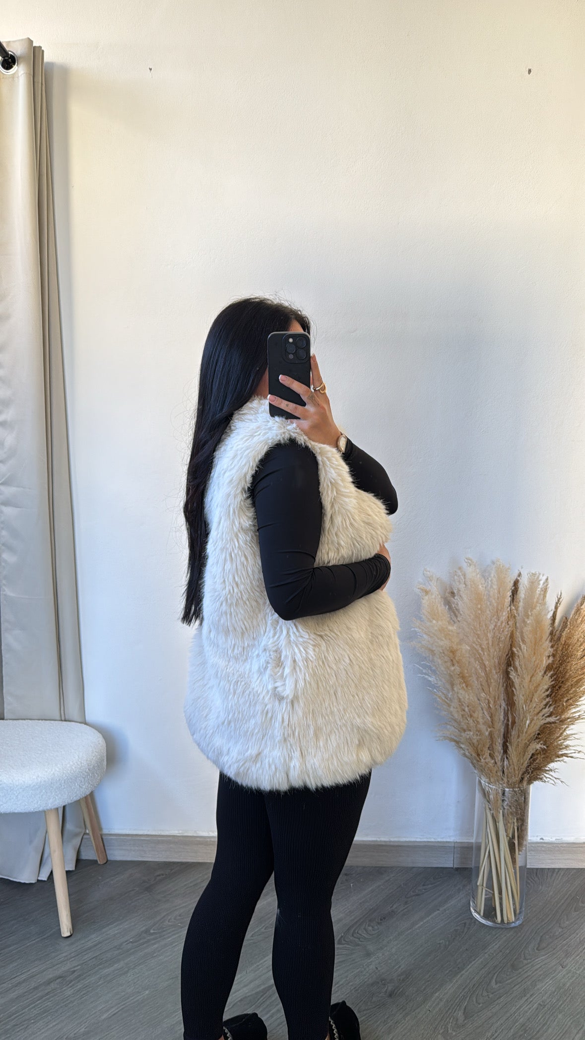 Colete de pele branco