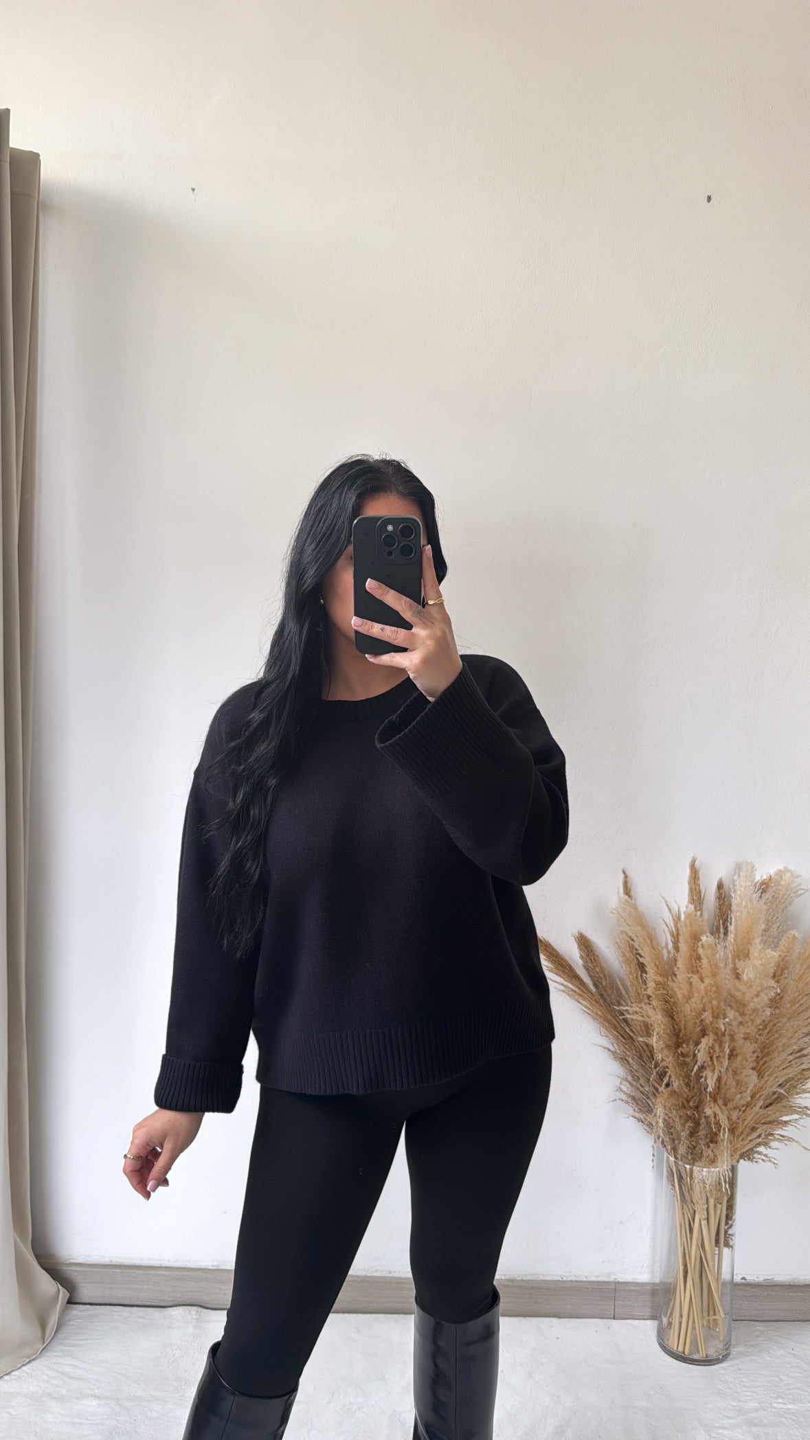 Camisola de malha preta MOCHY