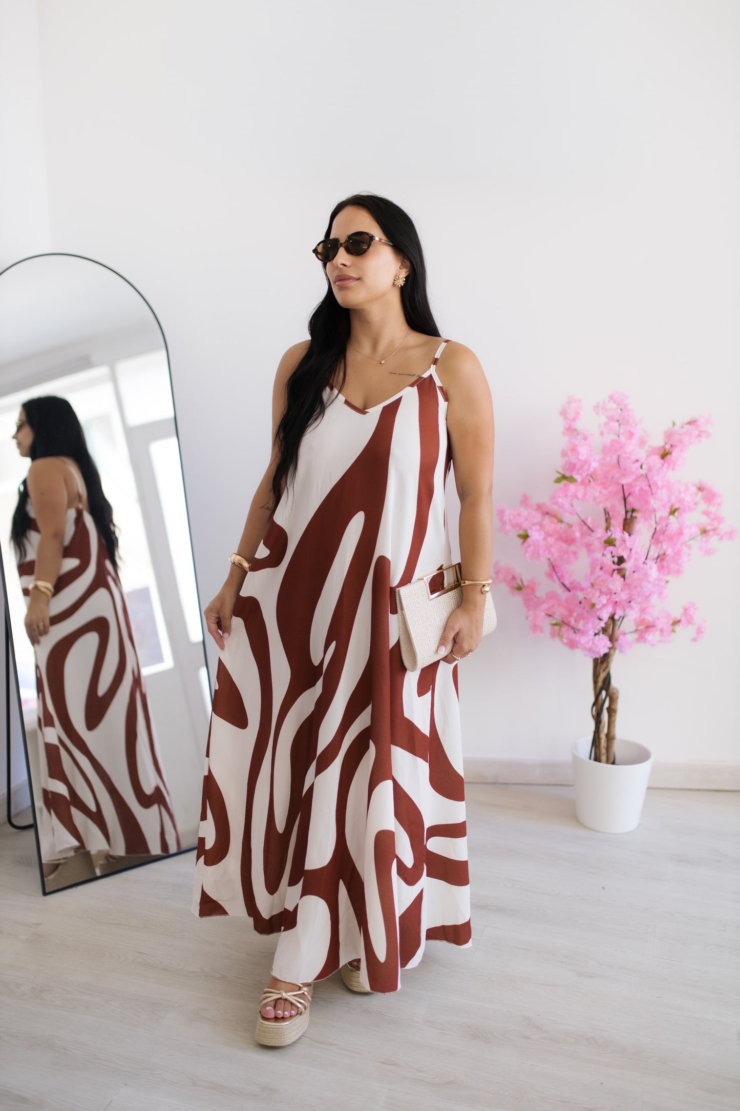 Vestido comprido Siena - castanho