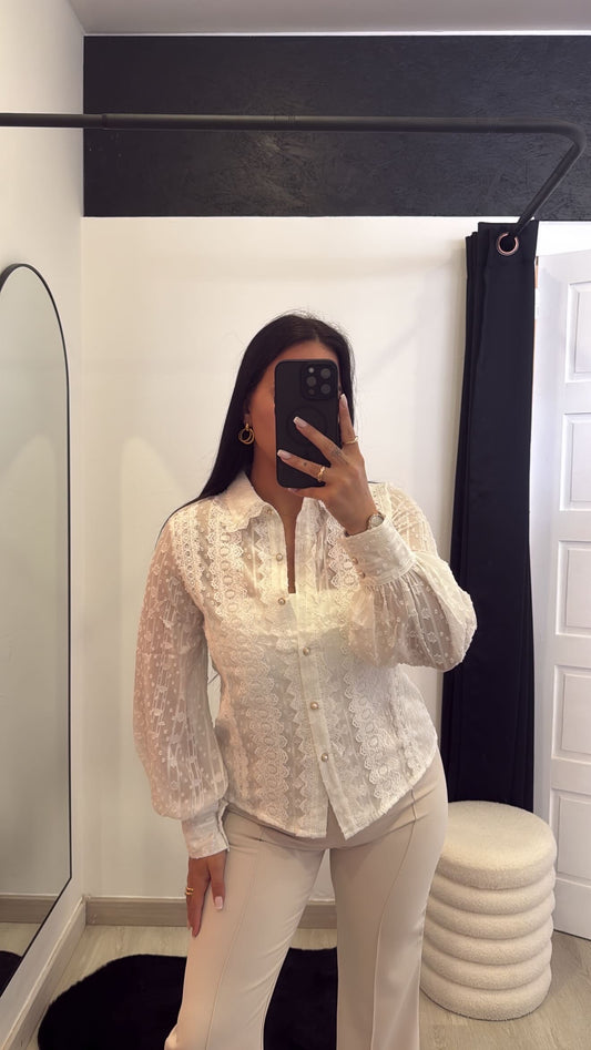 Camisa em renda - branco