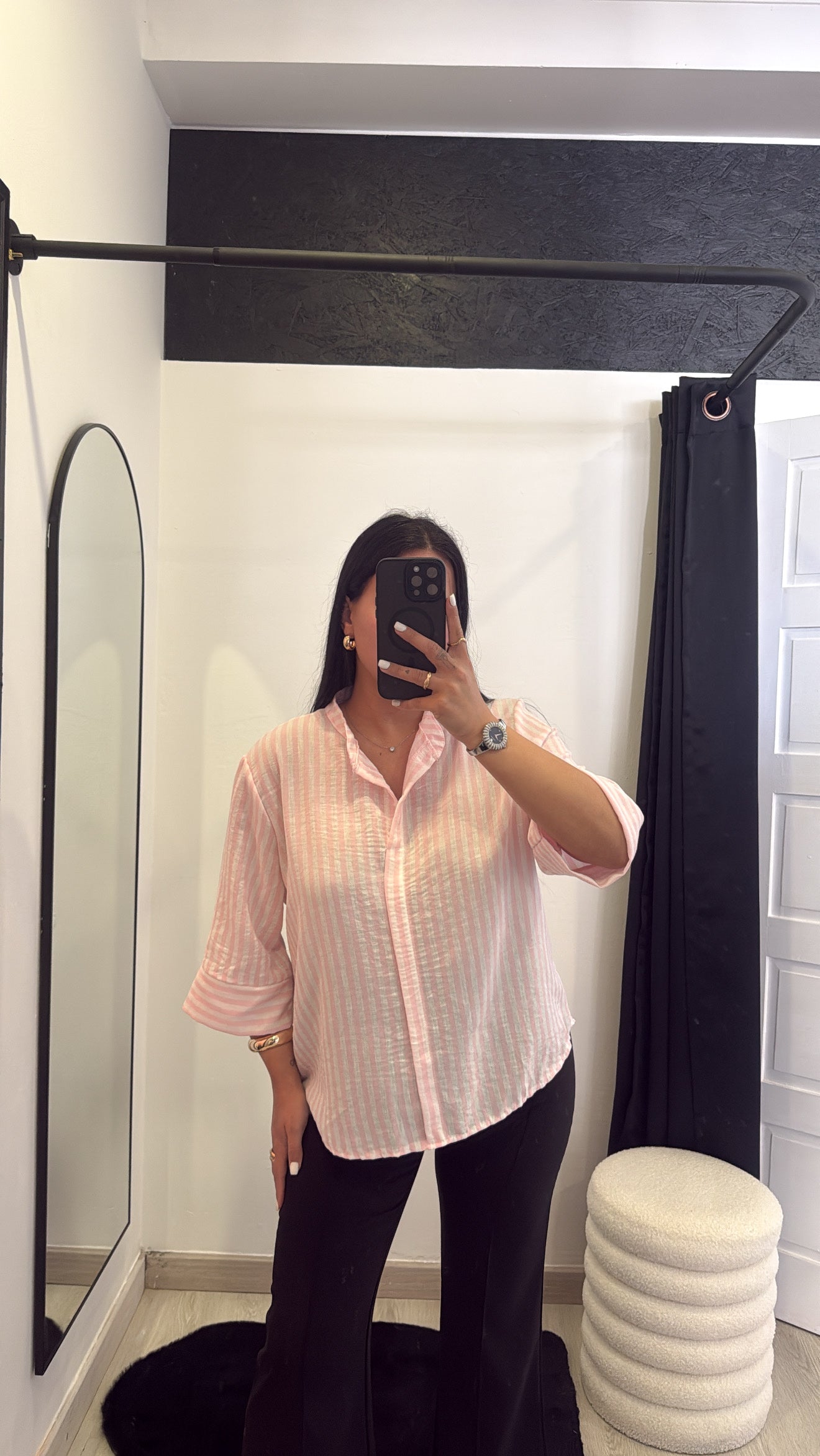 Blusa oversize as riscas - rosa