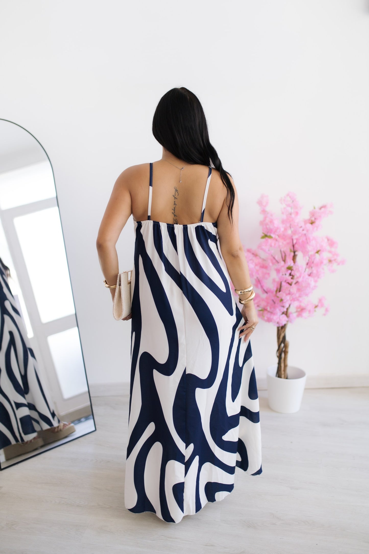 Vestido comprido Siena - azul