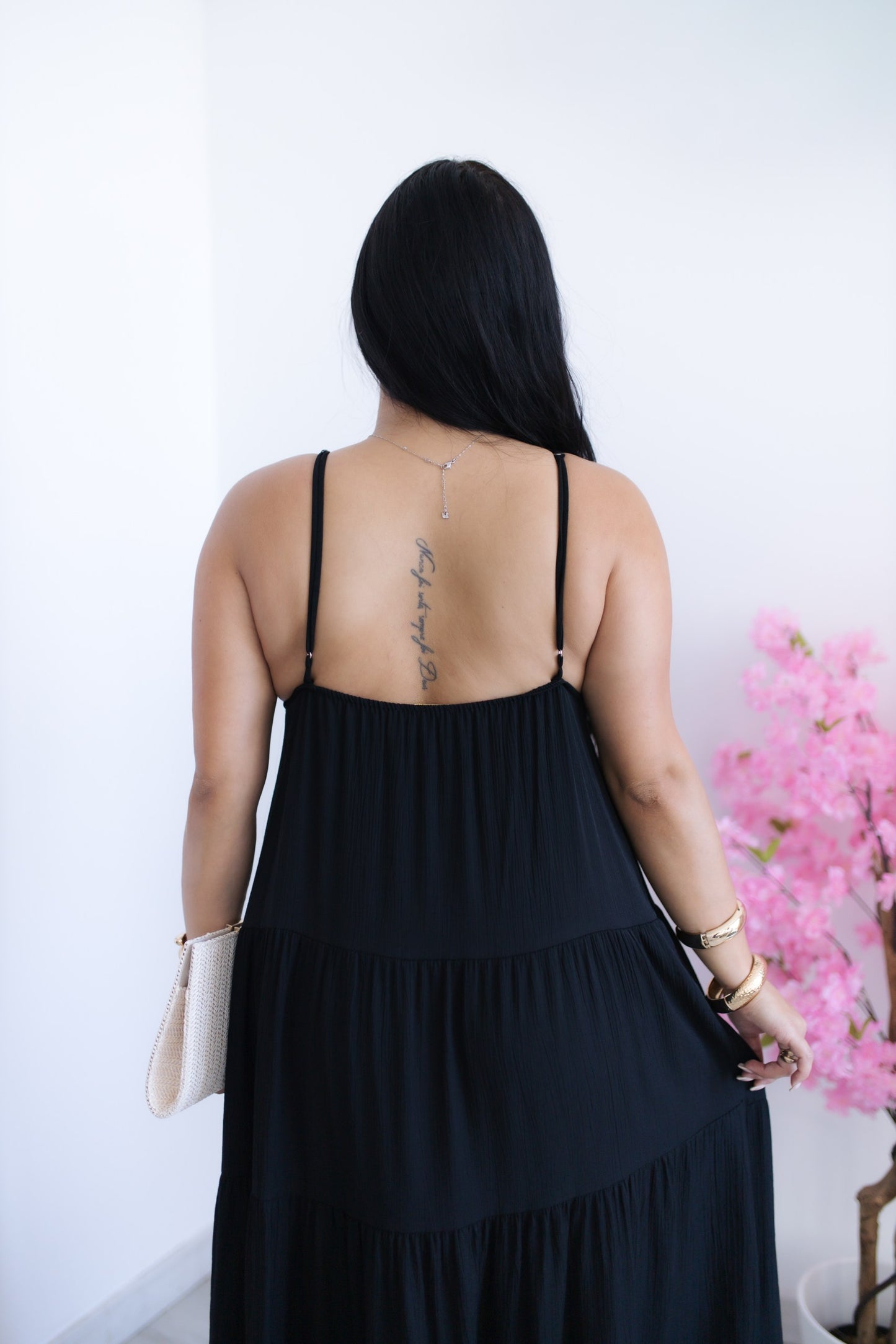 Vestido comprido Aurora - preto