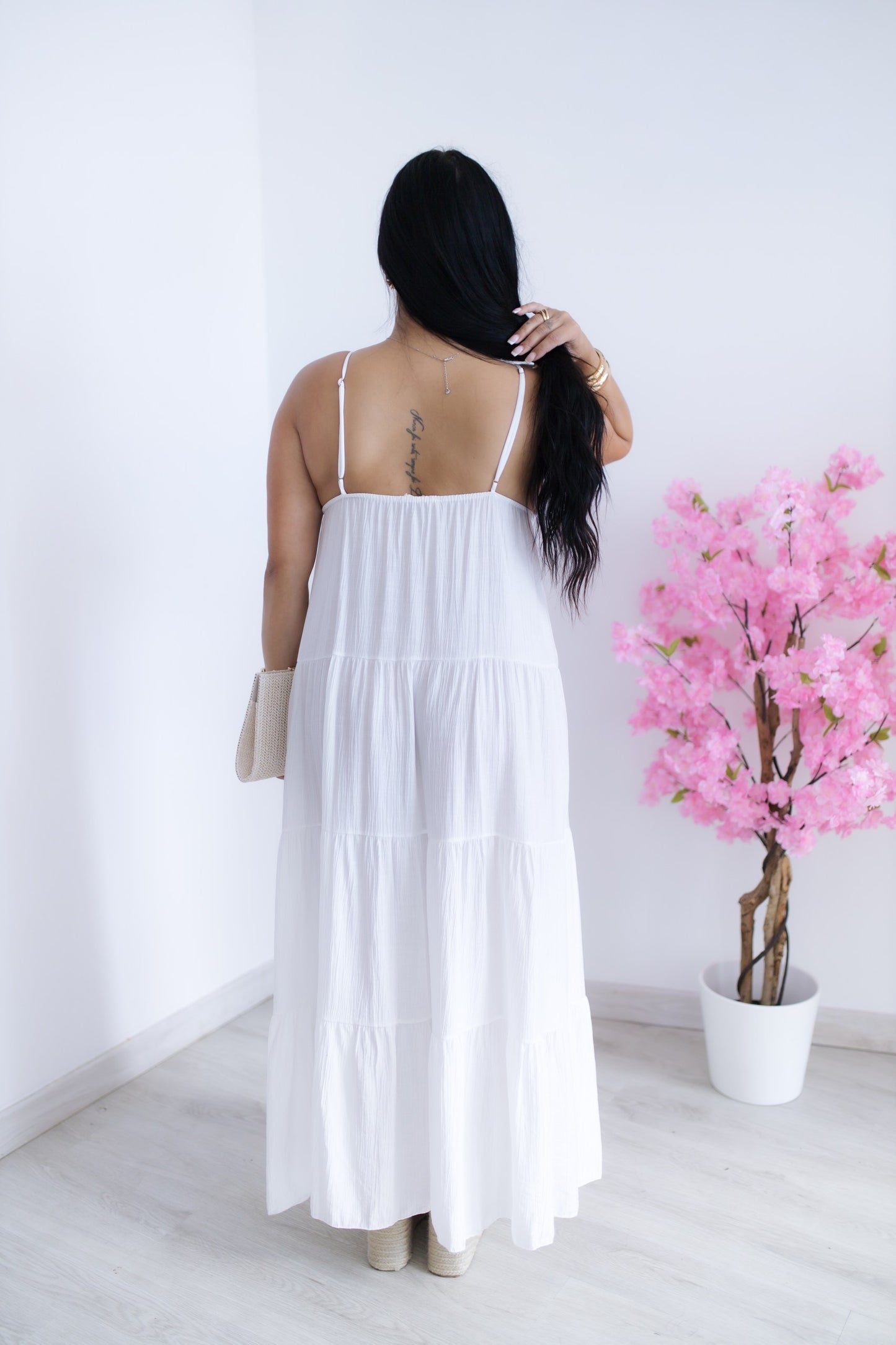 Vestido comprido Aurora - branco