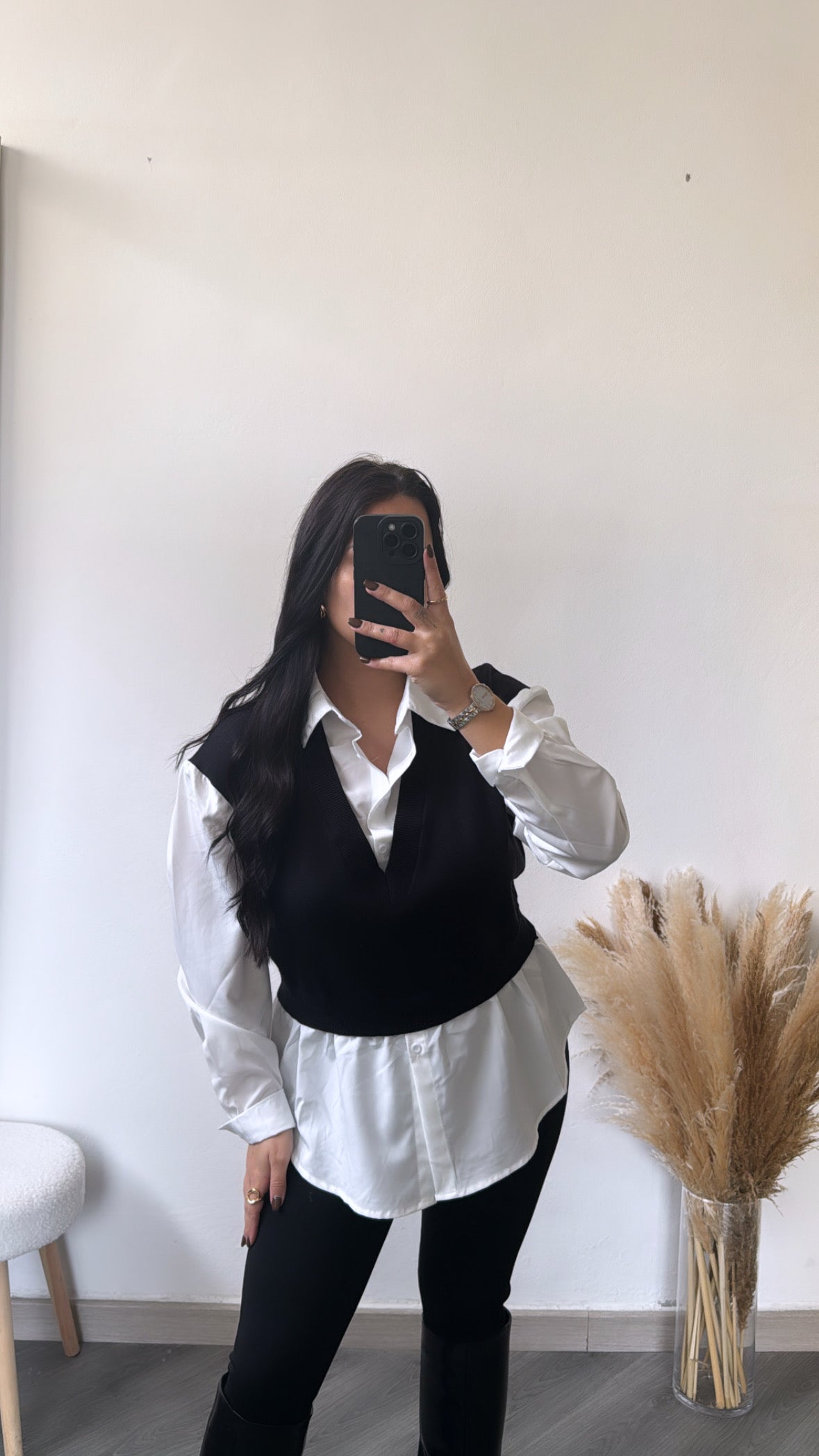 Camisa com colete integrado