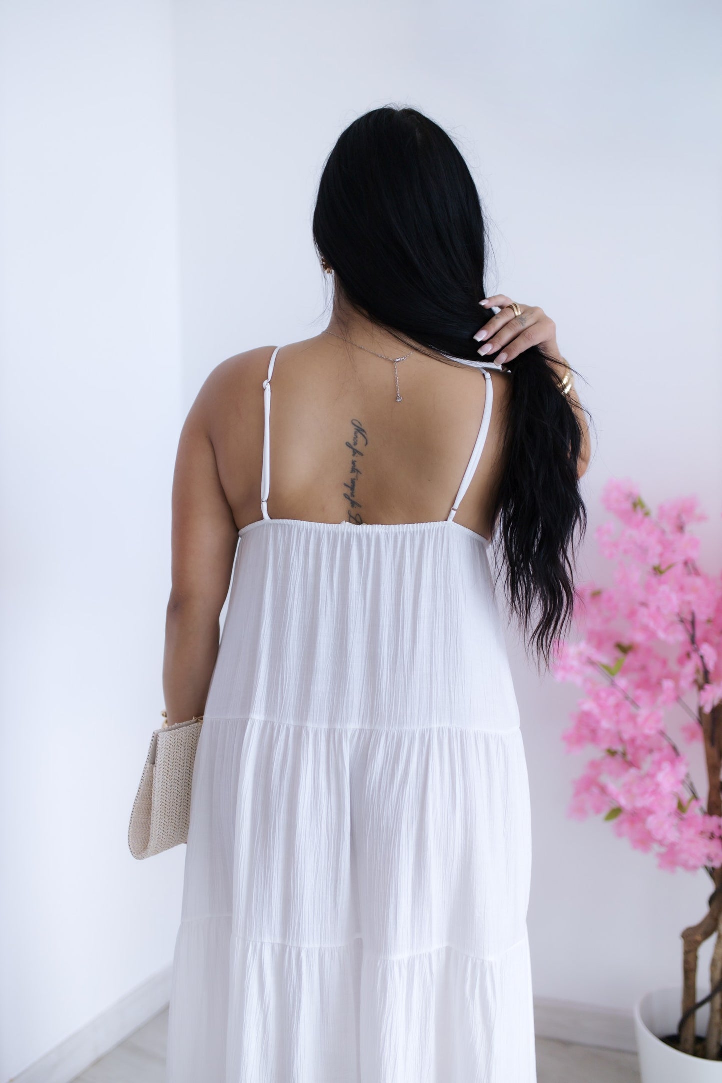 Vestido comprido Aurora - branco