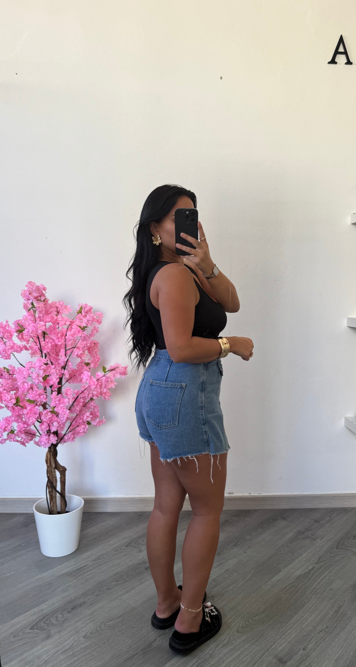 Saia-calção de ganga - AZUL