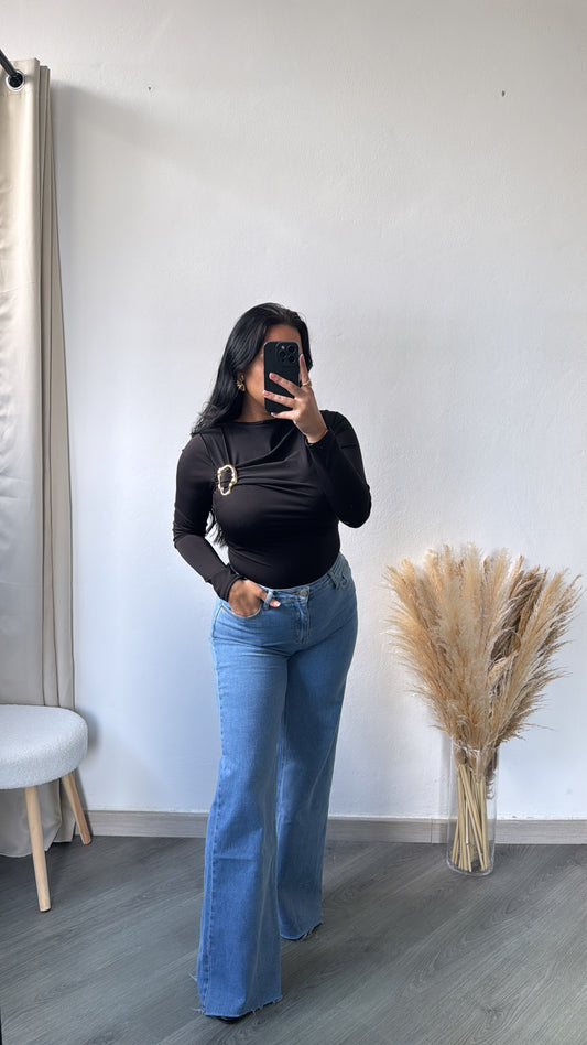 Calça Wide Leg azul
