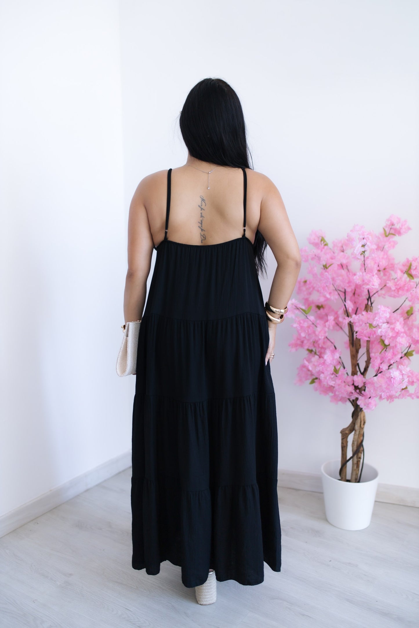Vestido comprido Aurora - preto