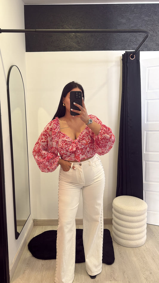 Calças de ganga Wide leg REDIAL - branco