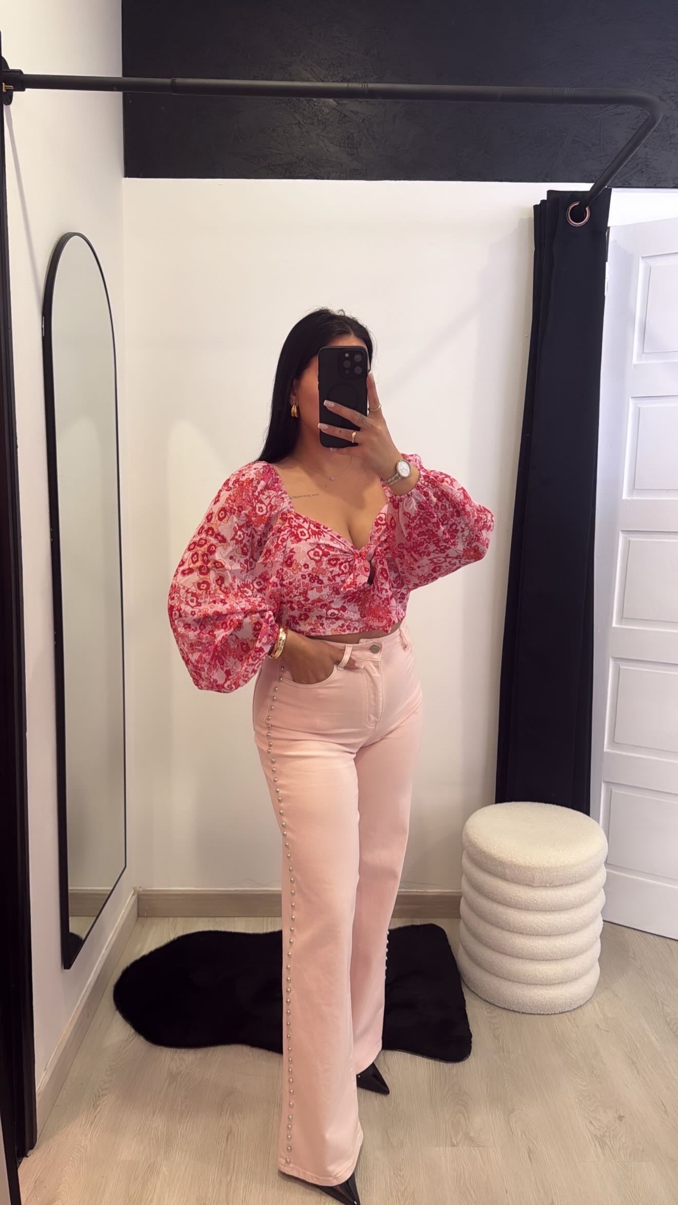 Calças de ganga Wide leg REDIAL - rosa