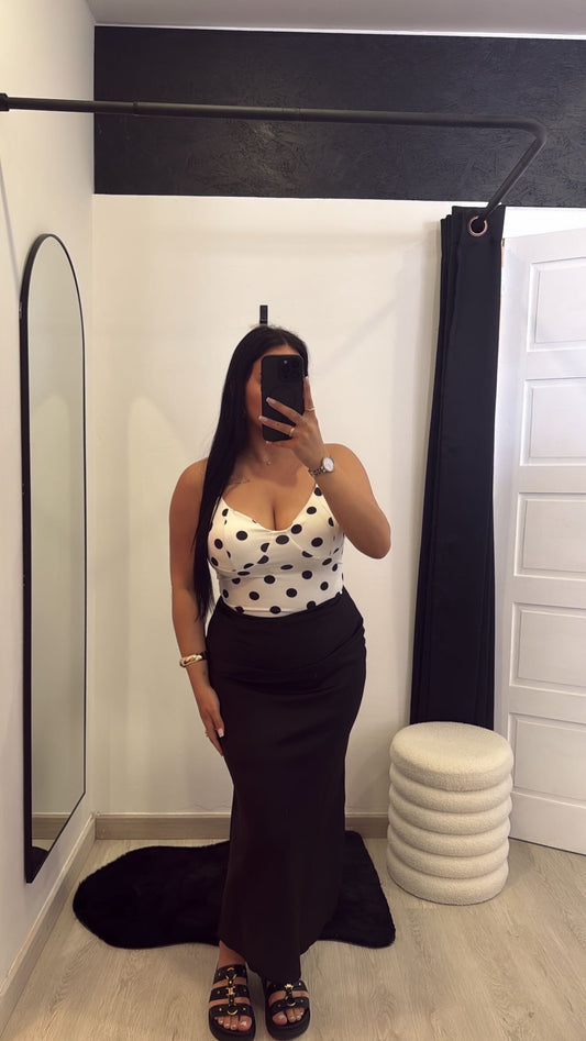 Top branco com bolinhas