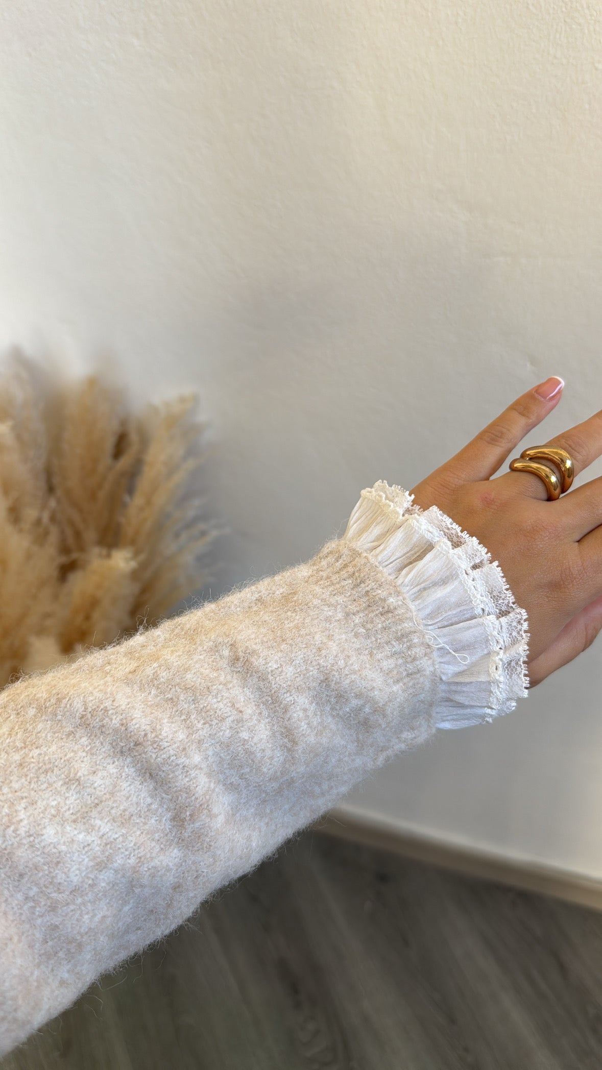 Camisola de malha bege