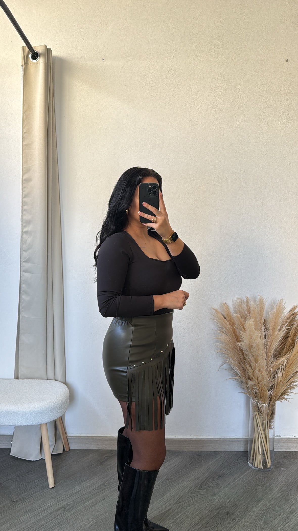 Saia-calção franjas