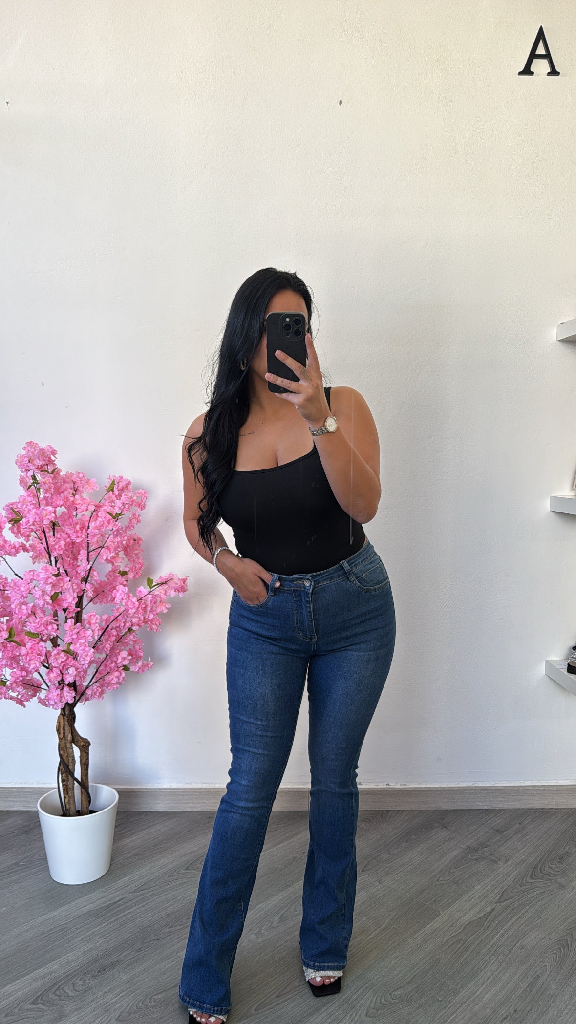 Jeans flare cintura alta