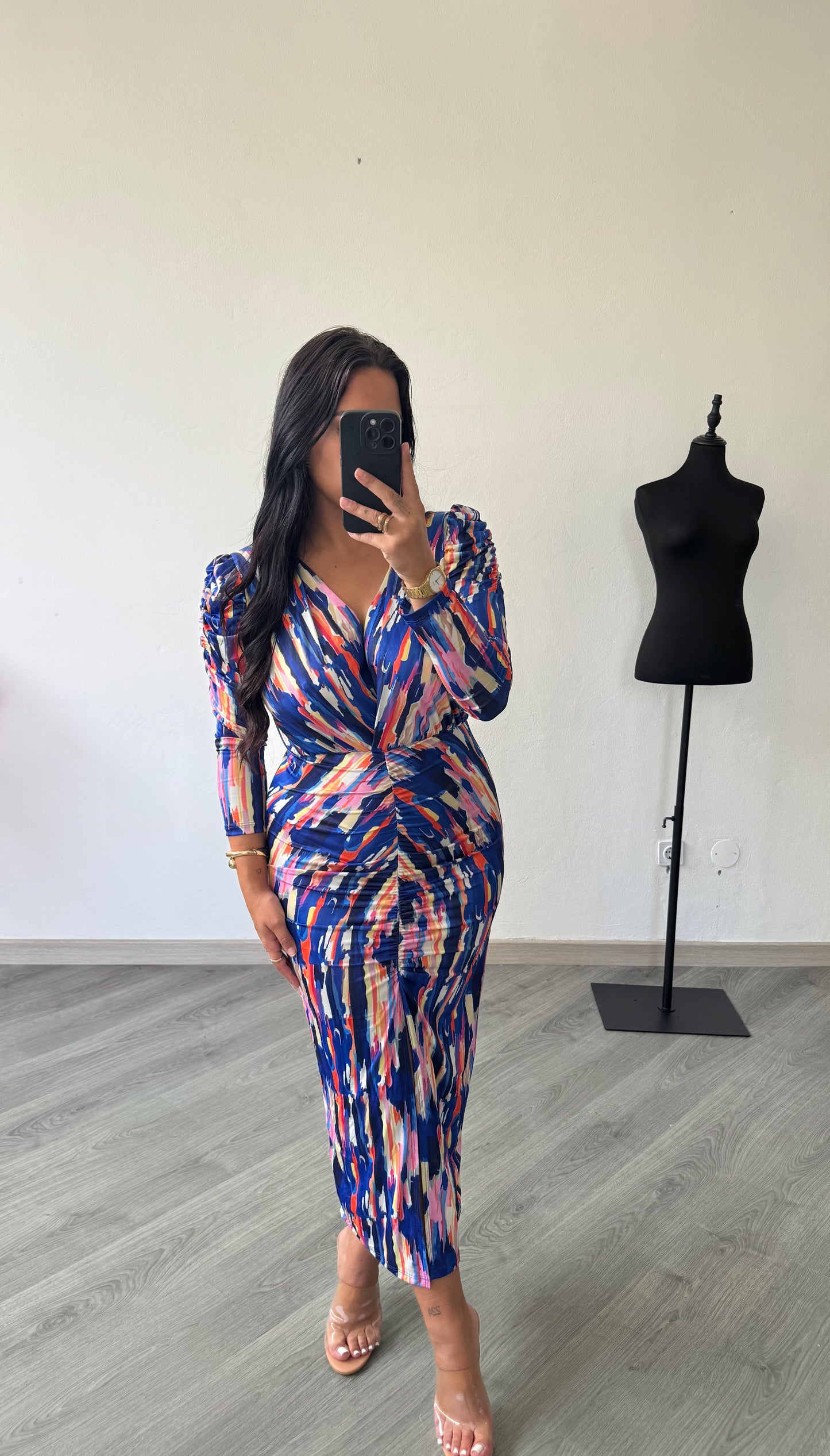 Vestido midi colorido