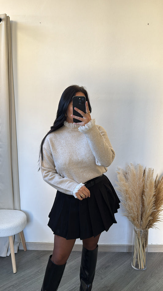 Camisola de malha bege