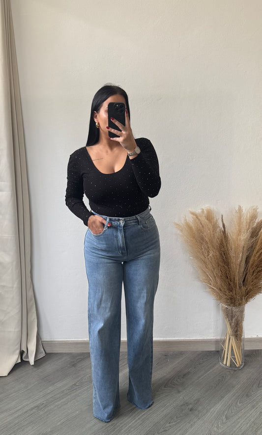 Jean wide leg de cintura alta