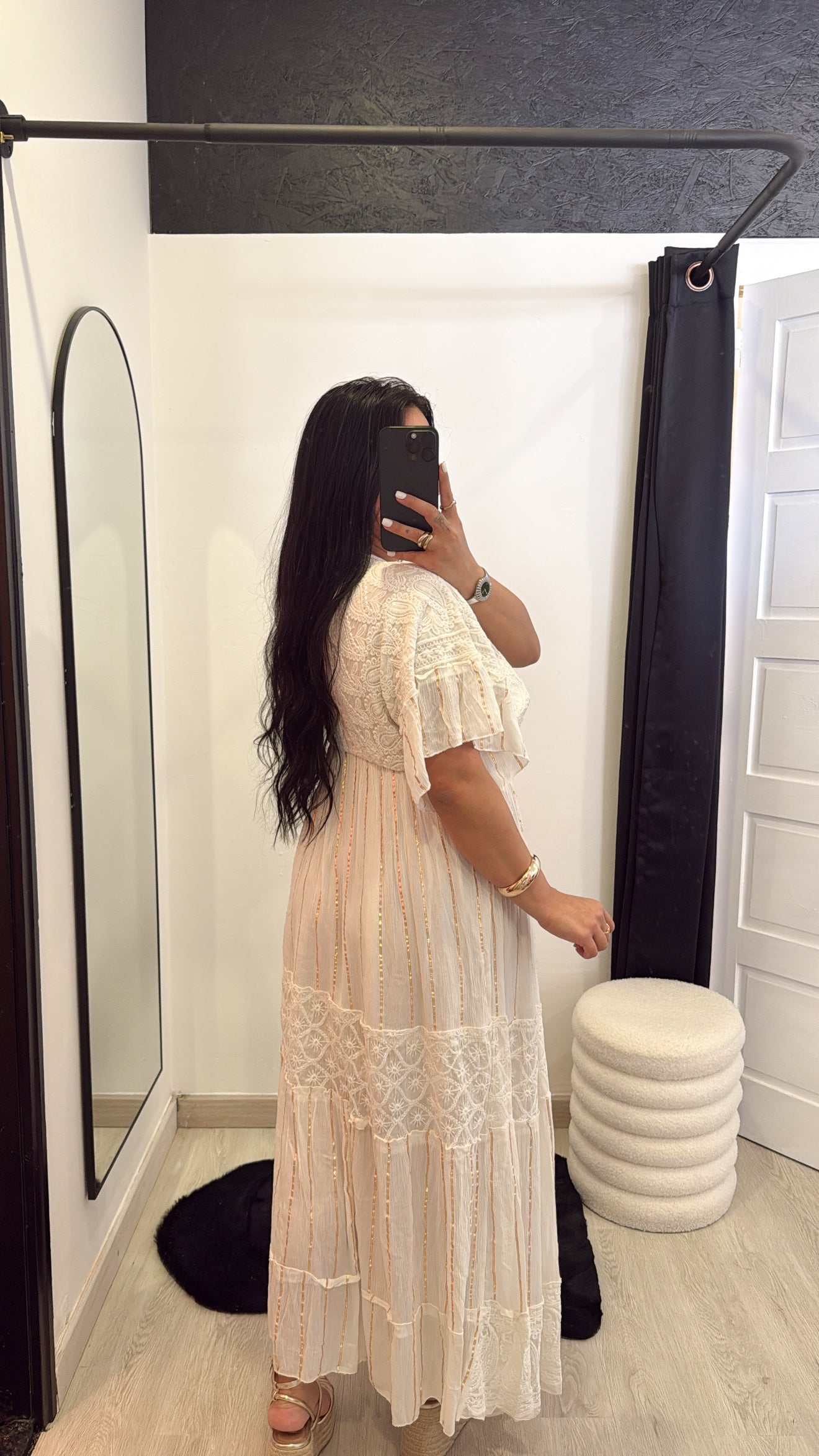Vestido comprido Boho em renda