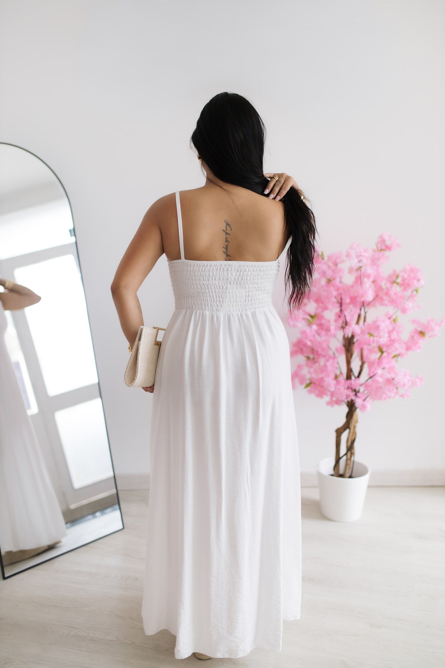 Vestido comprido fluido - branco