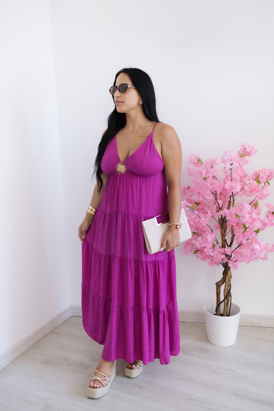 Vestido comprido Aurora - roxo