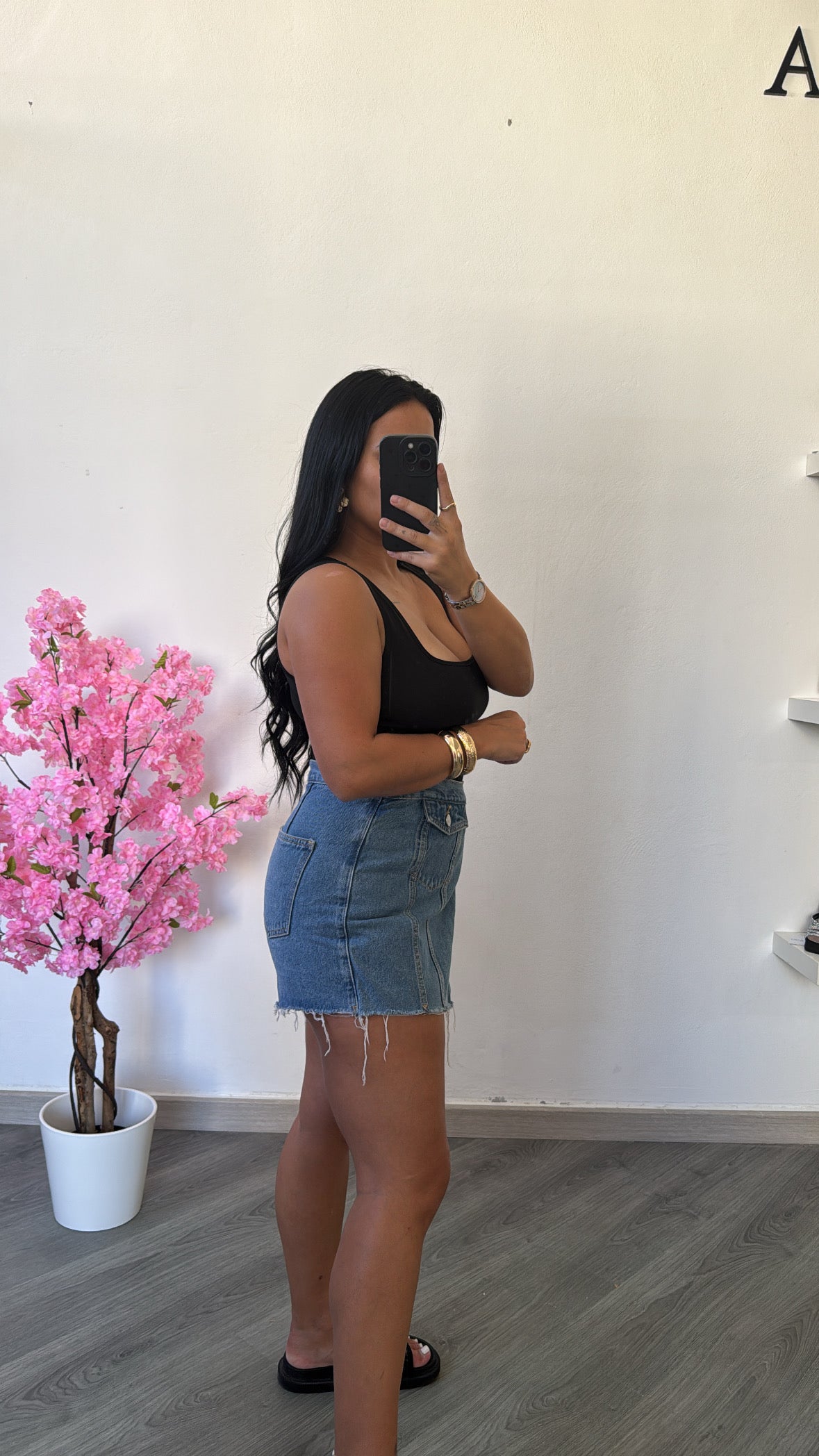 Saia-calção de ganga - AZUL