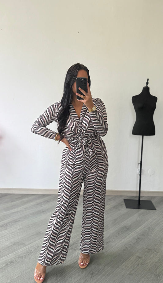 Macacão estampado c/cinto