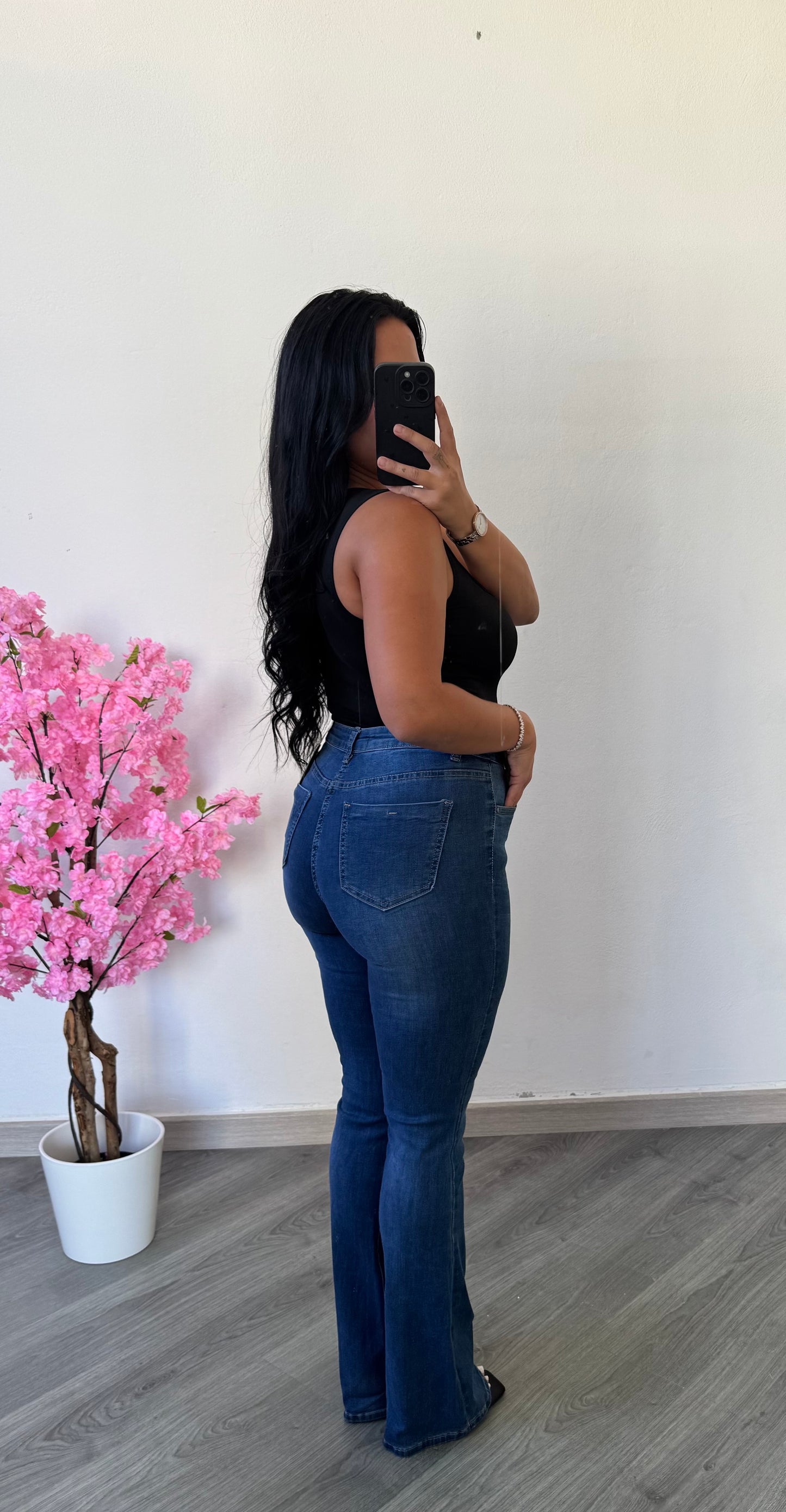 Jeans flare cintura alta