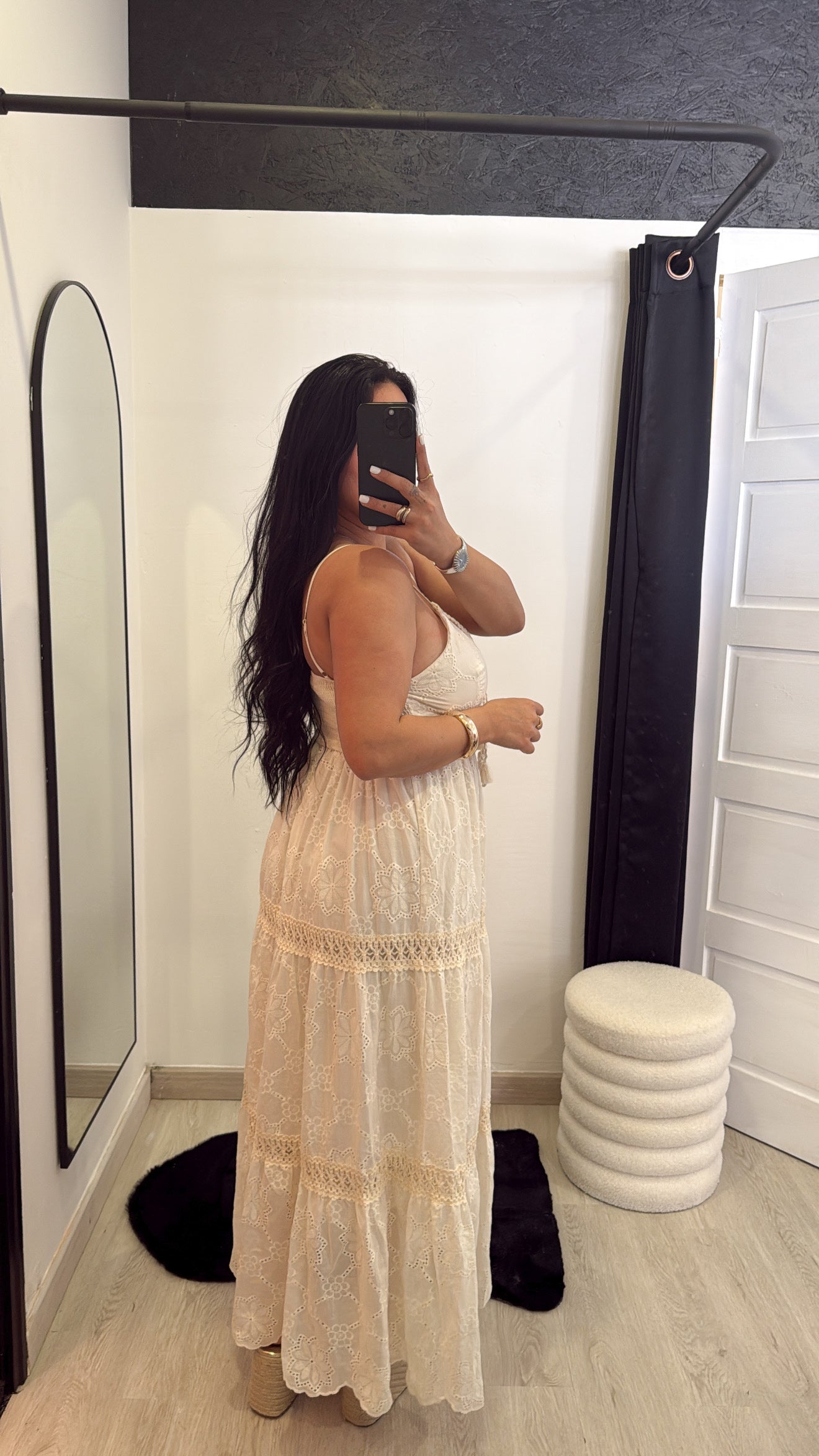 Vestido comprido bordado