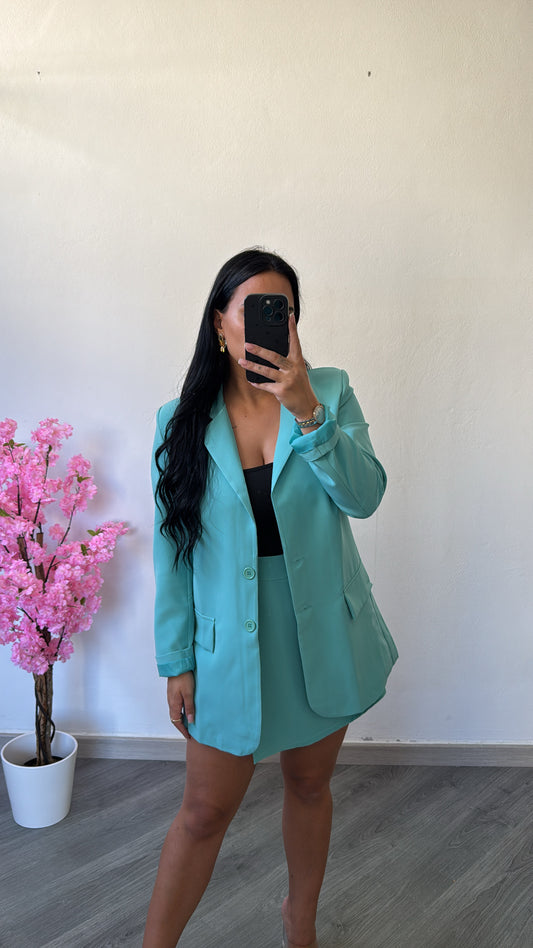 Blazer oversize - azul turquesa