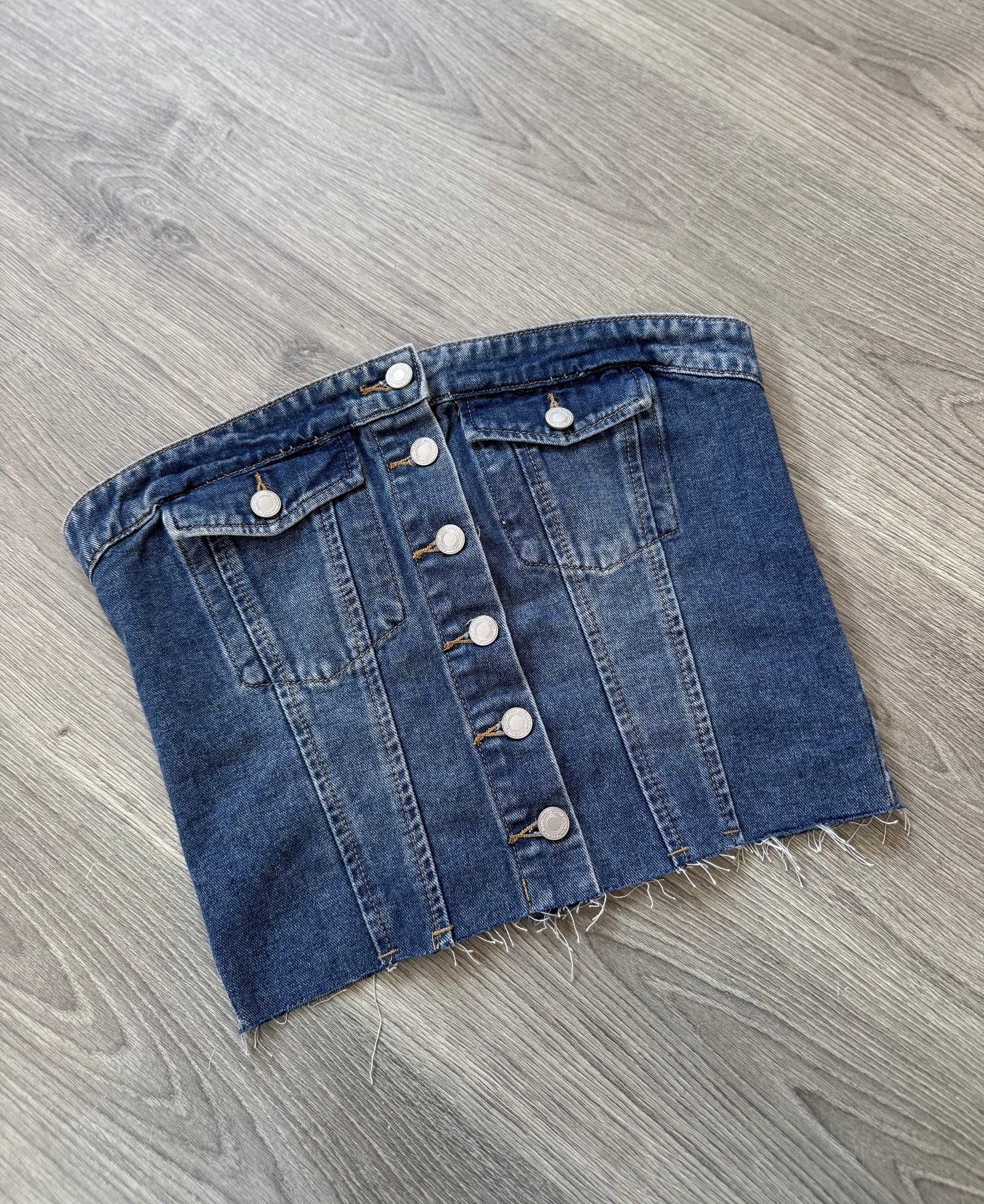 Bustiê botões denim