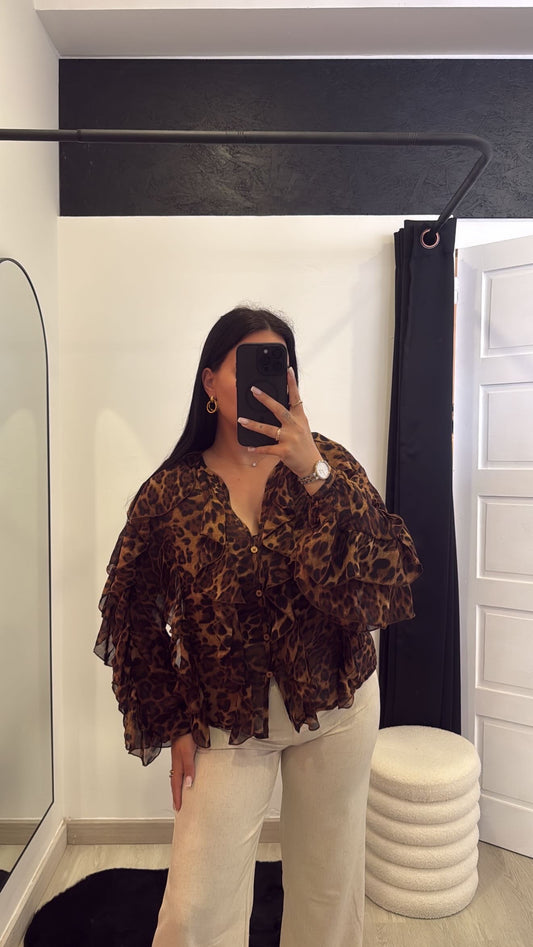 Blusa fluida leopardo