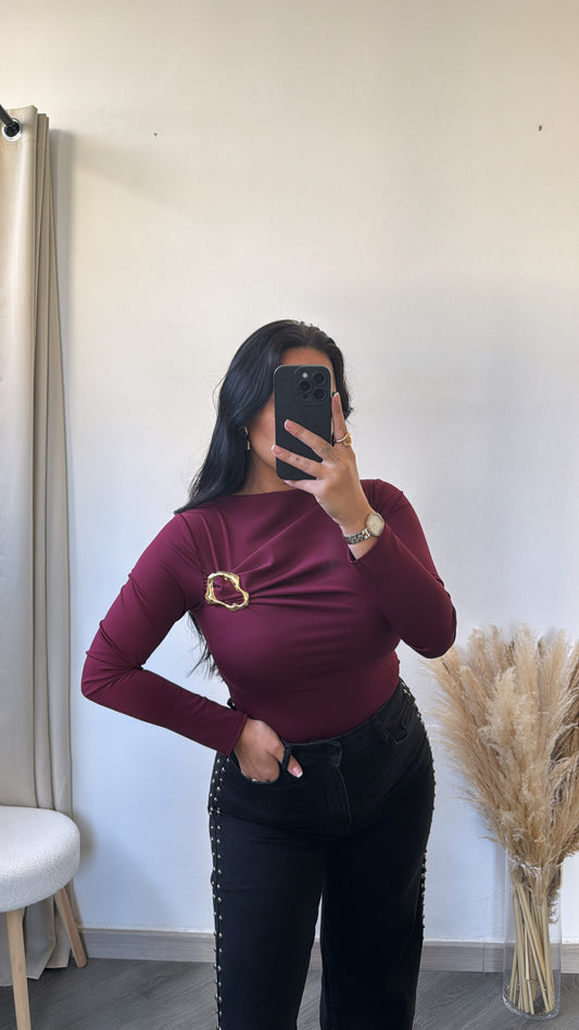 Camisola de licra - bordô